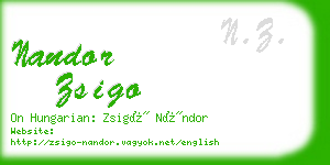 nandor zsigo business card